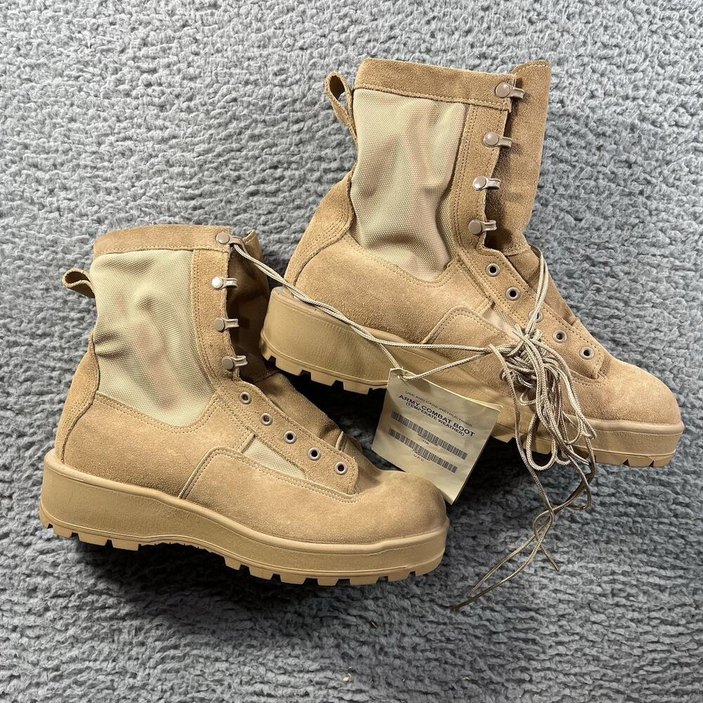 NOS Wellco Army Combat Boots Mens 11R Desert Tan Temperate Weather NWT